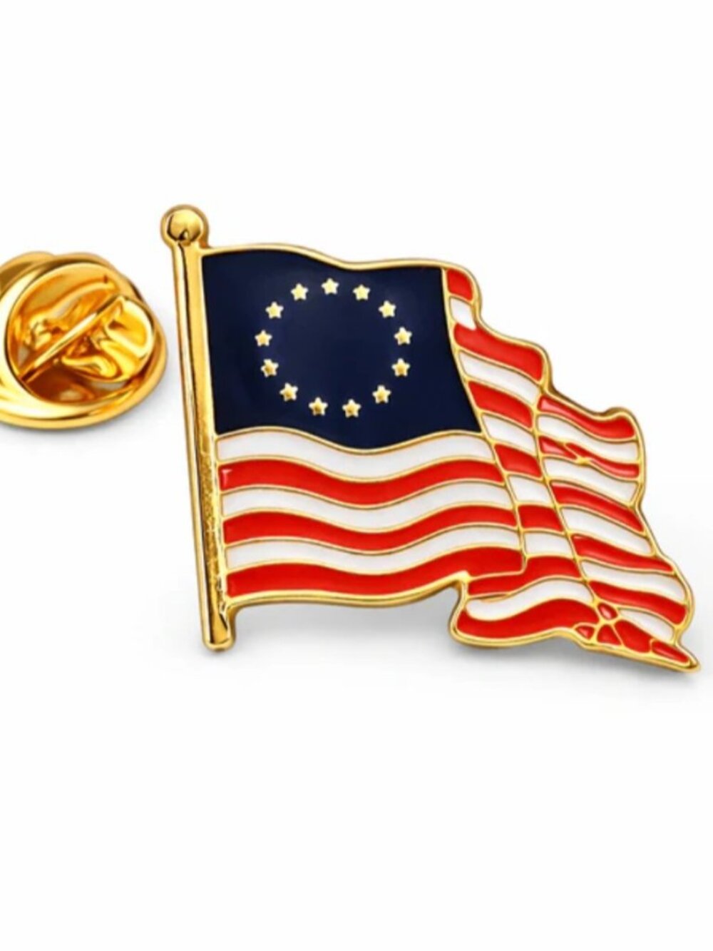 Betsy Ross 1776 American Flag Cloisonné Lapel Pin / Tie Tac - Old Glory - NEW